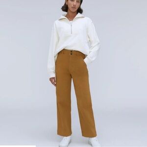 EVERLANE THE ORGANIC WIDE-LEG PANT Tapenade size 0